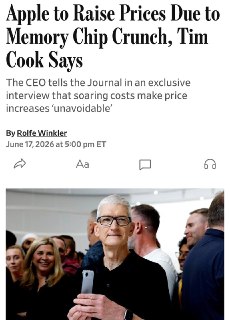 Гаджеты Apple подорожают из-за дефицита памяти