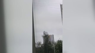 В Люберцах заснят момент прилёта дрона
