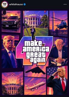 Белый дом опубликовал пост с Трампом в стиле обложки GTA 6