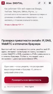 На сайте Ateo Breaking появилась функция проверки приватности устройств