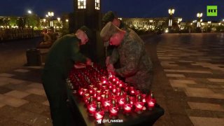 Военнослужащие ВС РФ приняли участие в акции «Свеча памяти» в Подмосковье