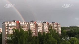 В Солнечногорске во время грозы появилась двойная радуга