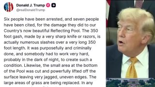 Трамп сообщил о вандалах, повредивших Зеркальный пруд в Вашингтоне