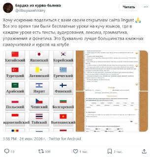 Пользователи соцсетей рекомендуют бесплатный онлайн-самоучитель Lingust как альтернативу Duolingo