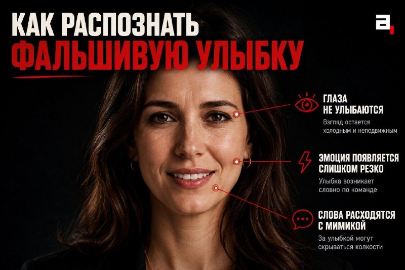 Фальшивая улыбка выдаст лицемера за минуту