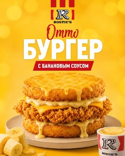 В Rostic’s появится банановый бургер в рамках коллаборации с «Миньонами»