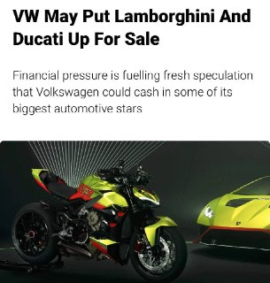 Volkswagen планирует продать Lamborghini и Ducati для финансирования перехода на электромобили