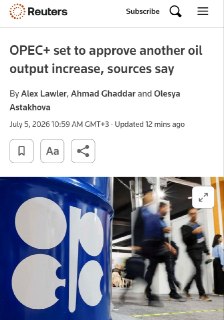 Страны ОПЕК+ договорились увеличить объемы добычи нефти с августа