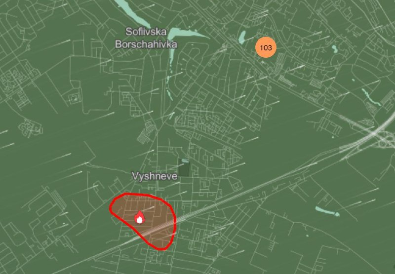 В Вишневом Киевской области зафиксирован сильный пожар