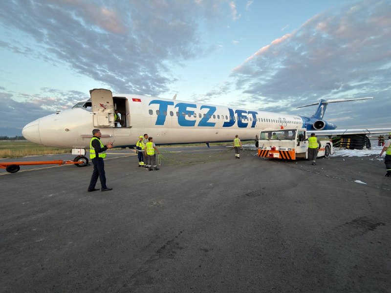 В Кыргызстане аннулировали лицензию авиакомпании Tez Jet после ЧП с самолетом