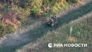 Российский FPV-дрон уничтожил украинский роботизированный комплекс с пулеметом M2 Browning