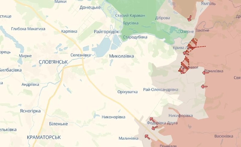 Продвижение российских войск на Славянском направлении