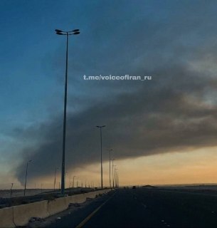 Дым после ударов иранских ракет или БПЛА по Кувейту