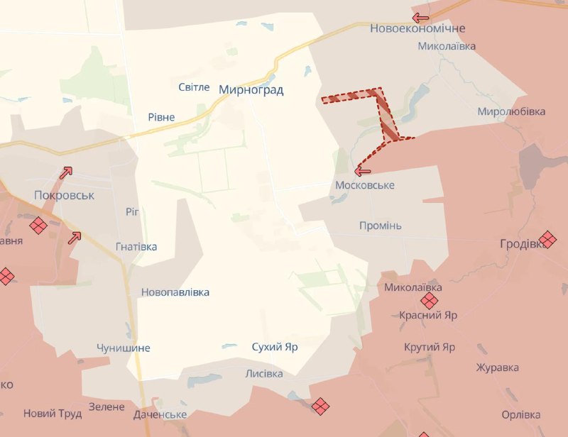 Признание потерь: Deep State о продвижении российских войск в районе Красноармейска и Димитрова