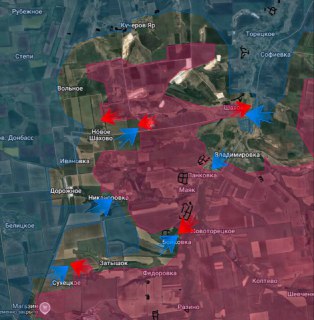 Обзор боевых действий в районе Добропольского выступа