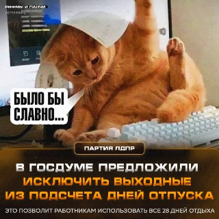 ЛДПР предлагает не включать выходные в число отпускных дней