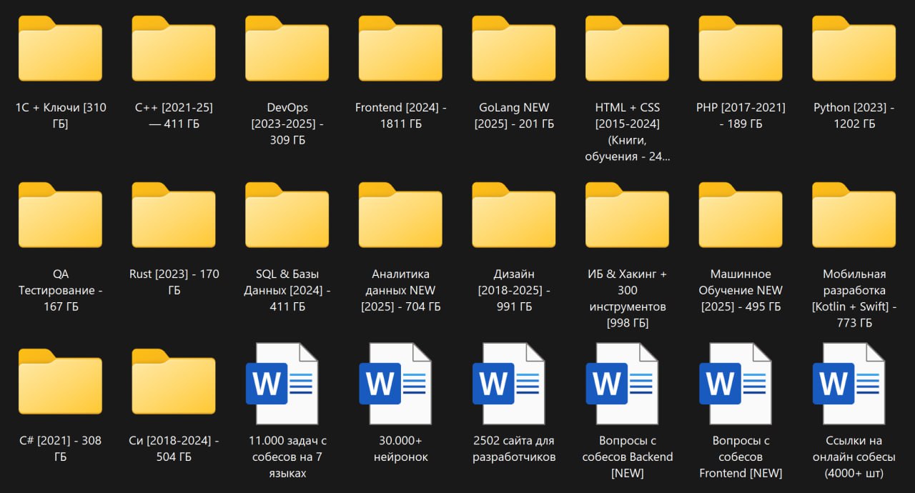 Айтишник выложил гигабайты IT-курсов