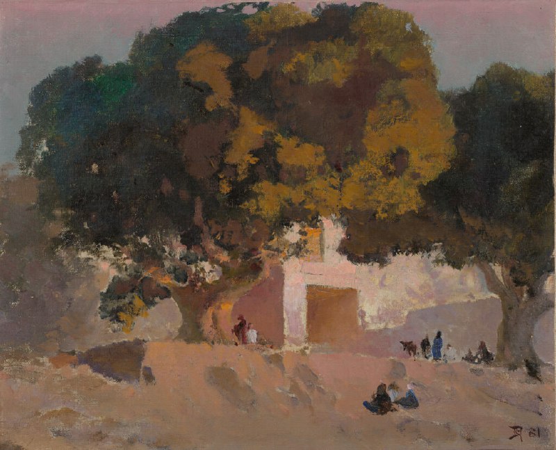 Этюд Василия Поленова "Асуан. Сикоморы на берегу Нила"