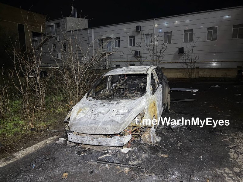 Удар дрона в Донецке