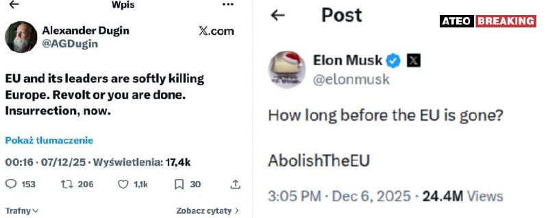 Сикорский отметил схожесть взглядов Маска и идеолога «русского мира» на критику ЕС