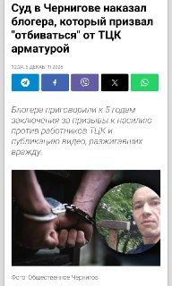 Жителя Чернигова осудили за советы по самообороне от ТЦК