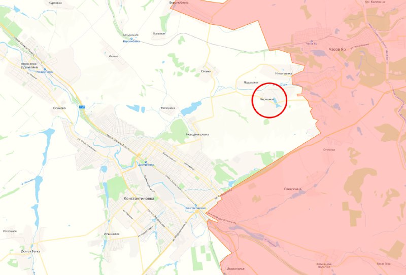 Продвижение российских войск в районе Константиновки