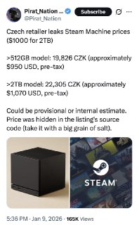 Цены на Steam Machine слили в Чехии