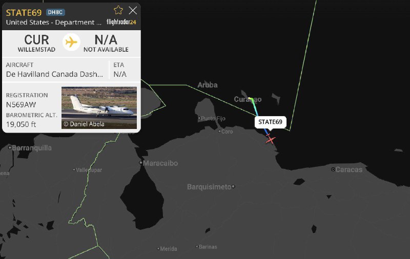 Самолет Госдепа США приземлился в Каракасе