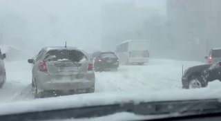 Сильный снегопад парализовал Приморье и Владивосток