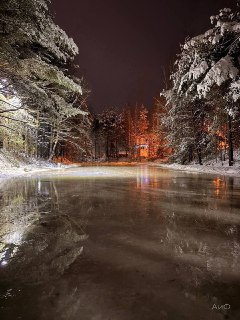 В тверской деревне жители своими силами сделали каток