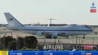 Редкое появление военного самолета E-4B Nightwatch в гражданском аэропорту