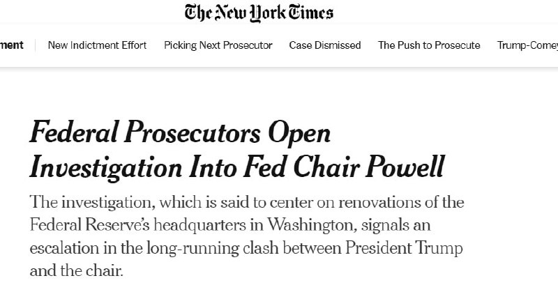 Прокуратура США начала расследование против главы ФРС